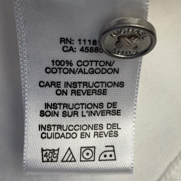 Michael Kors Cotton Polo, White, Cotton, 4 button w/ pocket, slightly worn, XL - Picture 5 of 5